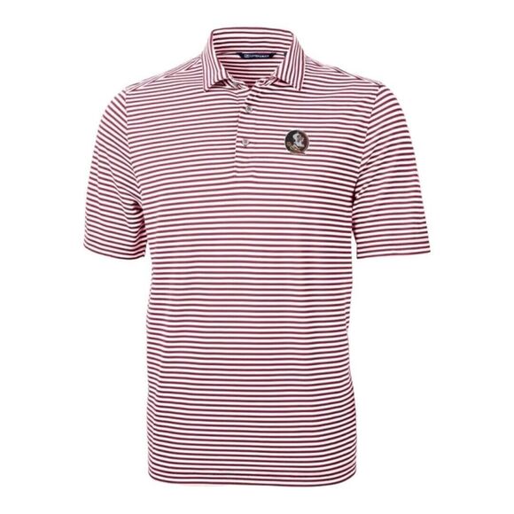 Cutter & Buck Florida State Seminoles Red Virtue Eco Pique Stripes S/S  Polo XXL - Picture 2 of 5
